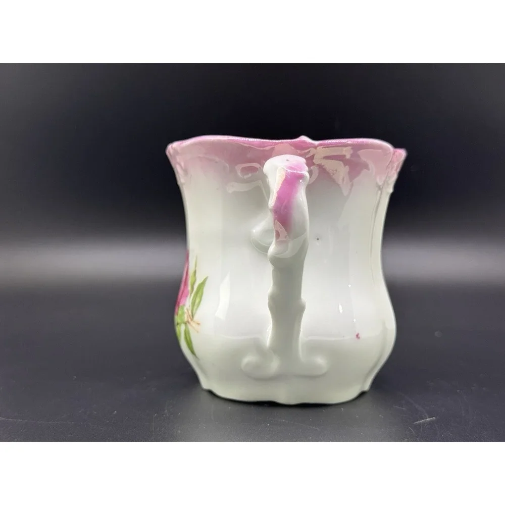 Antique‎ Floral Shaving Mug Mustache Cup with Soap Shelf No Chips or Cracks